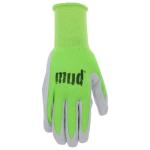 MUD Simply Women's Nylon Seamless Knit and Flexible Nitrile Coated Palm Garden Gloves, Water Resistant, Superior Grip, Abrasion Resistant, Green, Large (MD31031P-WL)