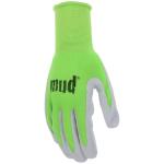 MUD Simply Women's Nylon Seamless Knit and Flexible Nitrile Coated Palm Garden Gloves, Water Resistant, Superior Grip, Abrasion Resistant, Green, Large (MD31031P-WL)