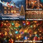 OZS 2PK 240LED Solar Christmas String Lights Outdoor Waterproof | Solar Christmas Tree Lights with 8 Lighting Modes Solar Light Outdoor for Xmas Party Garden Tree Christmas Decorations (Warm White)