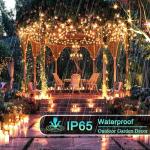 OZS 2PK 240LED Solar Christmas String Lights Outdoor Waterproof | Solar Christmas Tree Lights with 8 Lighting Modes Solar Light Outdoor for Xmas Party Garden Tree Christmas Decorations (Warm White)