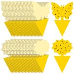 Landisun Fruit Fly Traps 48PCS Fungus Gnat-Traps for Indoor-Outdoor Yellow Fruit-Fly Sticky-Trap Plants Flying Bug Insects Traps