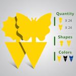 Landisun Fruit Fly Traps 48PCS Fungus Gnat-Traps for Indoor-Outdoor Yellow Fruit-Fly Sticky-Trap Plants Flying Bug Insects Traps