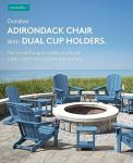 SERWALL Folding Adirondack Chair, HDPE Adirondack Chairs Set of 2, Plastic Outdoor Chairs- Looks Exactly Like Real Wood- Navy