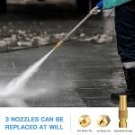 Jet Nozzle 2-in-1 High Pressure Power Washer, Watering Sprayer Cleaning Tool, Hydro Jet Nozzle Power Washer, Tool Pressure Washer Extension Wand with 3 Hose Nozzles for Garden Hose and Car Washing