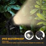 Svater Landscape Lighting Low Voltage, 10 Pack Outdoor Spotlights with Transformer, Plug in LED Spot Lights for Garden, Backyard, House, 3000K Warm White Super Bright 3W 250Lumem, Black