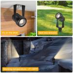 Svater Landscape Lighting Low Voltage, 10 Pack Outdoor Spotlights with Transformer, Plug in LED Spot Lights for Garden, Backyard, House, 3000K Warm White Super Bright 3W 250Lumem, Black