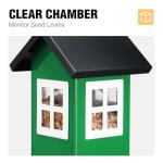 Veehoo Bird House Feeders for Outdoors Hanging-Metal Wild Bird House Feeders with 4 Ports, Country House Design, Garden Yard Decor Weatherproof Hanging Bird Feeder for Outside, Green