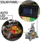 TERESA'S COLLECTIONS Garden Statues Rabbit Turtle Solar Outdoor Light for Garden Decor, Resin Outdoor Statues Tortoise Bunny Sculptures for Lawn Patio Porch Yard Decor Garden Gifts for Mom Women, 9"