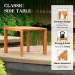 IDZO Natural 3-Piece Patio Bistro Sets with Foldable 400lbs Weight Chairs, a 220lbs Shelf Table, Made from FSC-Certified Acacia Wood, Featuring Washable Cushions and an Ergonomic Design