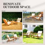 IDZO Natural 3-Piece Patio Bistro Sets with Foldable 400lbs Weight Chairs, a 220lbs Shelf Table, Made from FSC-Certified Acacia Wood, Featuring Washable Cushions and an Ergonomic Design