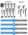 HIBOITEC Low Voltage Landscape Lighting with Transformer Photocell Sensor and Timer Spotlights Kit 68FT ETL Approved Wire Dimmable Waterproof 2700K for House Yard Trees Garden Plants Outdoor 8 Packs