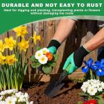 Garden Tool Set, 3 Pack Gardening Tools, Stainless Steel Heavy Duty Hand Cultivator, Hoes, Shovel, for Planting Weeding Digging, Green