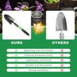 Garden Tool Set, 3 Pack Gardening Tools, Stainless Steel Heavy Duty Hand Cultivator, Hoes, Shovel, for Planting Weeding Digging, Green