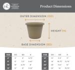 The HC Companies Prima Round Plastic Plant Pot w/Rolled Rim - Lightweight & UV Resistant Flower Pot for Herbs & More - Outdoor & Indoor Plant Pots w/Drainage (20 inch, Sandstone, Pack of 1)