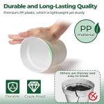 T4U 5 Inch Plant Pot 8-Pack, Plastic Pots with Drainage Hole and Saucer, Decorative Flower Pots Bulk for African Violet, Snake Plant, Succulent and All House Plants Indoor (8pcs 5" Pots, White)