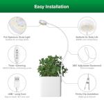 SANSI Grow Lights for Indoor Plants, Pot Clip LED Plant Lights for Indoor Growing, Full Spectrum, Plant Lamp with 4-Level Dimmable, Auto On Off 3 6 12 Hrs Timer for Succulents, Small Plant, White, 5V.
