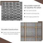 4 Piece Patio Ratten Set Outdoor Furniture Set Wicker Conversation Set with Cushions and Tempered Glass Tabletop,Blue