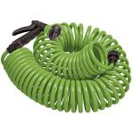Orbit 27389 Coil Garden Hose, 50 Feet, with 8-Pattern Hose Nozzle (Green)