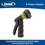 Orbit 27389 Coil Garden Hose, 50 Feet, with 8-Pattern Hose Nozzle (Green)