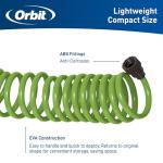 Orbit 27389 Coil Garden Hose, 50 Feet, with 8-Pattern Hose Nozzle (Green)