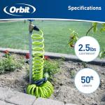 Orbit 27389 Coil Garden Hose, 50 Feet, with 8-Pattern Hose Nozzle (Green)