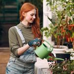 Bamllum Leather Gardening Gloves for Women - Working Gloves for Weeding, Digging, Planting, Raking and Pruning (Brown+Green)