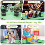 WORKPRO 5PCS Garden Tool Set, Powder Coating Compact Aluminum Gardening Tool Set with Repotting Mat, Outdoor Garden Hand Tools, Ideal Gardening Gift, Green