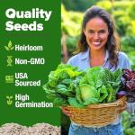 HOME GROWN 5 Lettuce Seed Pack – 3950 Heirloom Vegetable Seeds for Indoor, Outdoor, or Hydroponic Growing – Black Seeded Simpson, Red Romaine, Bibb, Buttercrunch, Iceberg Varieties (Lactuca Sativa)