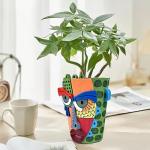 Midogaigai Abstract Face Planter Pots for Plants,Hand-Painted Colorful Flower Pots with Drainage, Indoor Outdoor Garden Decor Gift(Modern,Small)