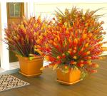 TSTWETO Artificial Plants Outdoor, 20 Pcs Fake Mums Flowers UV Resistant Outdoor Plants, Artificial Fall Flowers Plastic Faux Plants Shrubs for Home Porch Garden Yard Window Box