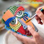 Midogaigai Abstract Face Planter Pots for Plants,Hand-Painted Colorful Flower Pots with Drainage, Indoor Outdoor Garden Decor Gift(Modern,Small)