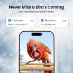 Camera Bird Feeder,Smart Bird Feeder with Camera,High-End Bamboo Birds Watching Cam,2K HD Came Solar Powered,AI Identify 16000+,Auto Capture Birds & Notify in Time, Ideal Gift for Backyard Birder