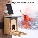 Camera Bird Feeder,Smart Bird Feeder with Camera,High-End Bamboo Birds Watching Cam,2K HD Came Solar Powered,AI Identify 16000+,Auto Capture Birds & Notify in Time, Ideal Gift for Backyard Birder