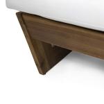 Great Deal Furniture Kaitlyn Outdoor Acacia Wood Loveseat with Cushions, Teak and White