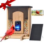 Camera Bird Feeder,Smart Bird Feeder with Camera,High-End Bamboo Birds Watching Cam,2K HD Came Solar Powered,AI Identify 16000+,Auto Capture Birds & Notify in Time, Ideal Gift for Backyard Birder