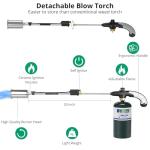 Sondiko Propane Torch Weed Burner, High Output Weed Torch Flamethrower, 30" Detachable Long Arm Heavy Duty Blow Torch For Garden, Wood, Ice, Snow, Melting(PROPANE TANK NOT INCLUDED)