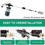 Sondiko Propane Torch Weed Burner, High Output Weed Torch Flamethrower, 30" Detachable Long Arm Heavy Duty Blow Torch For Garden, Wood, Ice, Snow, Melting(PROPANE TANK NOT INCLUDED)