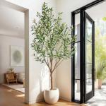 6ft Artificial Olive Tree Faux Olive Plant for Home Decor, Large Fake Olive Tree Modern Farmhouse Style, Floor Plant for Indoor Artificial Trees for Home Decor Indoor, Arbol de Olivo Artificial