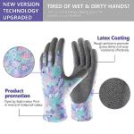 COOLJOB Colorful Gardening Gloves Best Gift for Women Ladies, 2 Pairs Breathable Rubber Coated Garden Gloves, Outdoor Protective Work Gloves, Varied Colors, Size Medium, 2 Pairs M