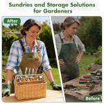 Gardening Gifts for Women 12 Pcs Garden Tools Set with Basket Heavy Duty Gardening Hand Tool with Wood Handle Gardener Lady Plant Lover Gifts Wife Mom Grandma Mothers Day Birthday