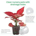 Bluepro 30 Packs 6.7/5/4 Inch Reinforced Clear Nursery Pots with Drainage Hole, Transparent Variety Pack Plastic Plant Pot Seedling Planter for Vegetable Propagation, Root Cutting, Seed Starting