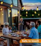 Outdoor-String-Lights-Patio-LED-Light-Outside 50Ft 15M Waterproof Remote Dimmable S14 LED Porch Lighting with 15 Edison Plastic Bulb Hanging Lights Connectable for Backyard Yard Gazebo Party Garden