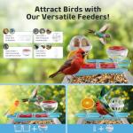 Bird Feeder with Camera 2K HD AI Smart Identify BirdSpecies Solar Panel Outdoors Birdhouse with Cam, Instant Arrival Alerts, Capture BirdVideo, Gifts for Mom Dad