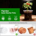 Plgardpo Clear Nursery Pots, 4/5/6 Inch Transparent Plastic Plant Pots with Drainage Holes, Variety Pack Seed Starting Pots, Flexible Clear Flower Pots for Indoor Outdoor Plants, 24 Packs