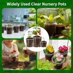 Plgardpo Clear Nursery Pots, 4/5/6 Inch Transparent Plastic Plant Pots with Drainage Holes, Variety Pack Seed Starting Pots, Flexible Clear Flower Pots for Indoor Outdoor Plants, 24 Packs