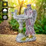 Solar Garden Statue Outdoor Decor, Angel Garden Figurine with Color Changing Light Waterproof Outdoor Statue Resin Sculpture Lawn Ornament for Patio Lawn Yard Christmas Birthday Housewarming Gift