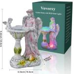Solar Garden Statue Outdoor Decor, Angel Garden Figurine with Color Changing Light Waterproof Outdoor Statue Resin Sculpture Lawn Ornament for Patio Lawn Yard Christmas Birthday Housewarming Gift