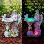 Solar Garden Statue Outdoor Decor, Angel Garden Figurine with Color Changing Light Waterproof Outdoor Statue Resin Sculpture Lawn Ornament for Patio Lawn Yard Christmas Birthday Housewarming Gift