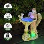 Solar Garden Statue Outdoor Decor, Angel Garden Figurine with Color Changing Light Waterproof Outdoor Statue Resin Sculpture Lawn Ornament for Patio Lawn Yard Christmas Birthday Housewarming Gift