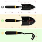 KEMAIER Heavy Duty Stainless Steel Garden Tool Set - Thoughtfully Crafted for Outdoor Patio Use, Perfect for Both Men and Women. Includes Gardening Trowel, Transplanting Shovel, and Hand Cultivators